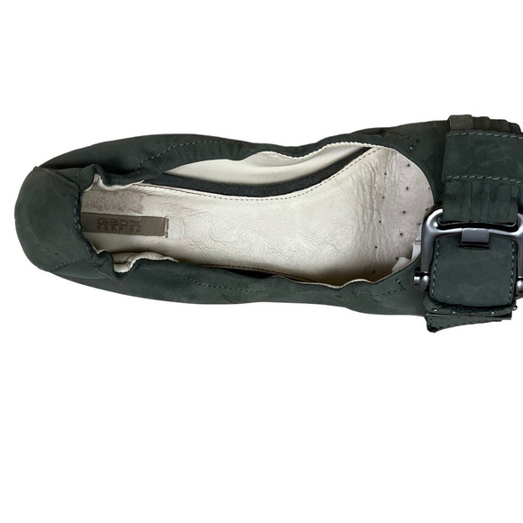 Geox Respira Flats Shoes Nubuck Leather Slip On Green Women Size‎ EU 39.5 - Picture 6 of 8